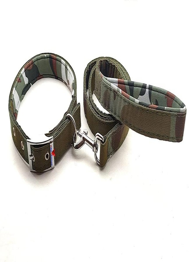 KsPups Soft Padded Army Printed Dog Leash Collar Set Nylon Foam Soft Adjustable Durable Collar and Leash 1 Inch (Suitable: Medium & Large Breed Dog - Army Print) - Image 4